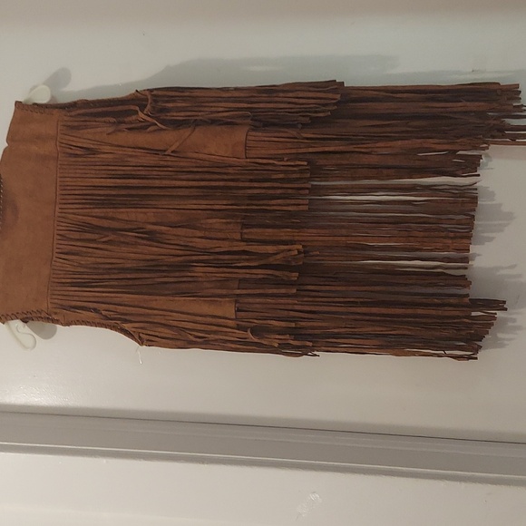 ÐESIGN LAB LORD and TAYLOR  Vintage Western vest  brown with fringe S/P - Picture 3 of 6